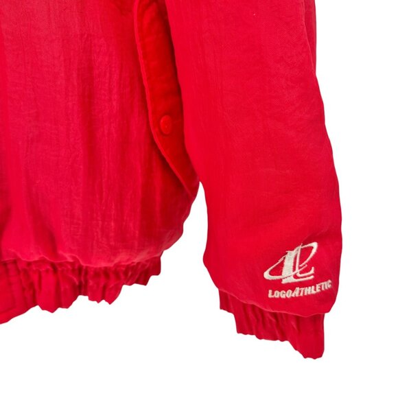 Ohio State Buckeyes L Red Puffer Jacket With Hood & Logo Athletic Branding - Picture 6 of 13